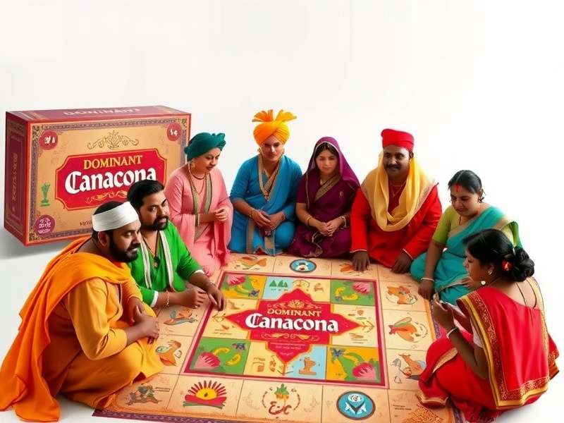 Dominant Canacona game board with Indian regional symbols